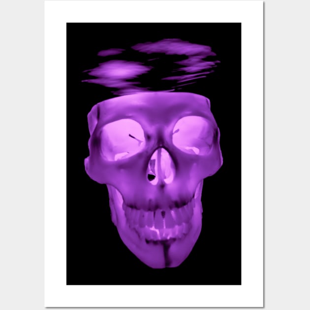 Mind Blowing Skull - Purple Wall Art by Spiralite